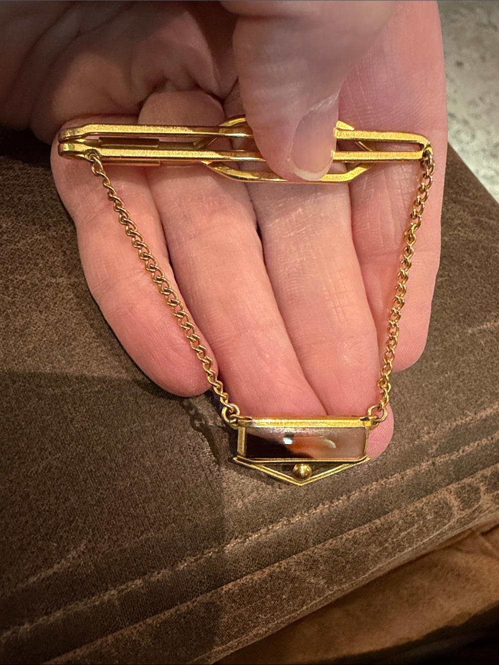 Vtg 60s Tie Bar Chain